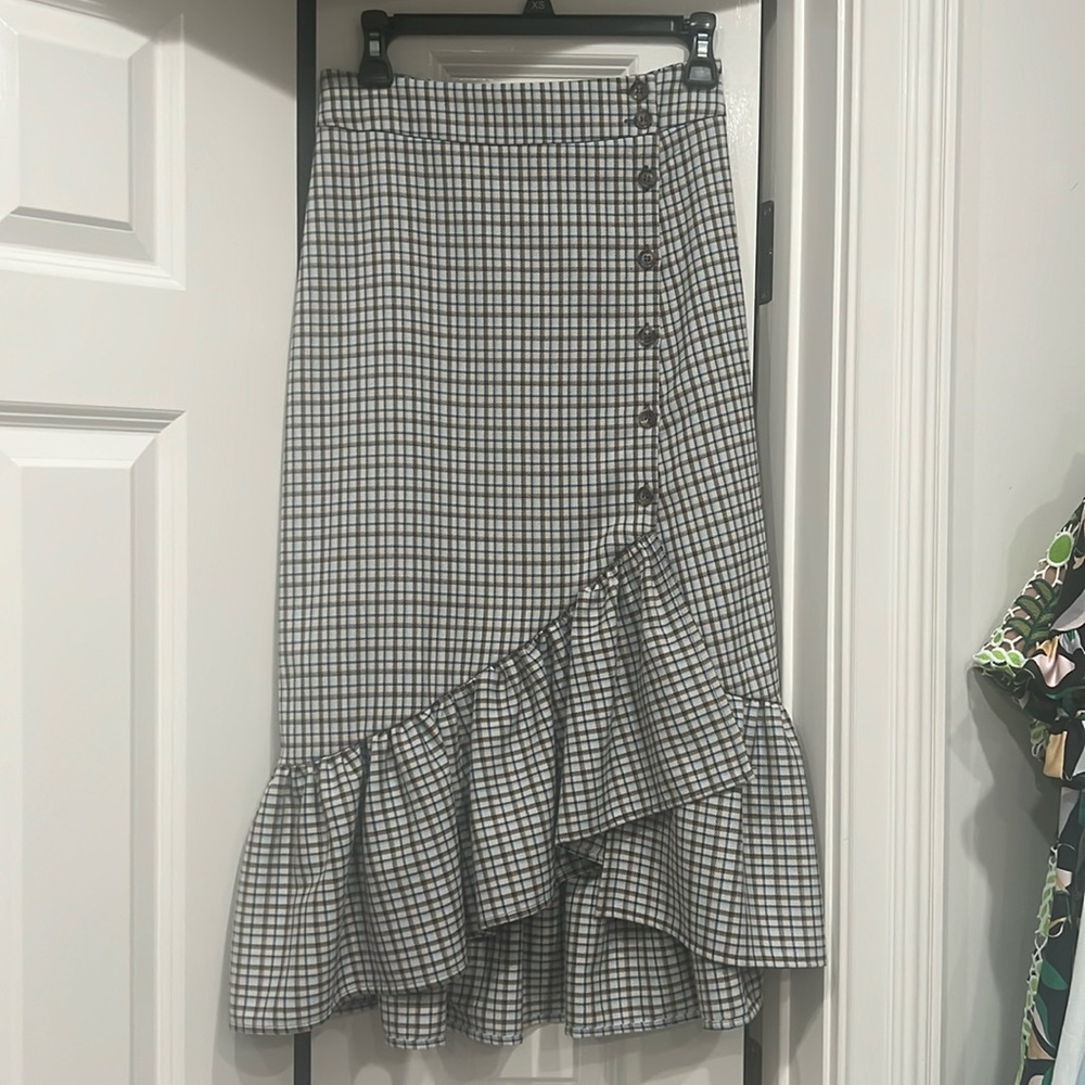 Baum und pferdgarten plaid midi skirt size 2